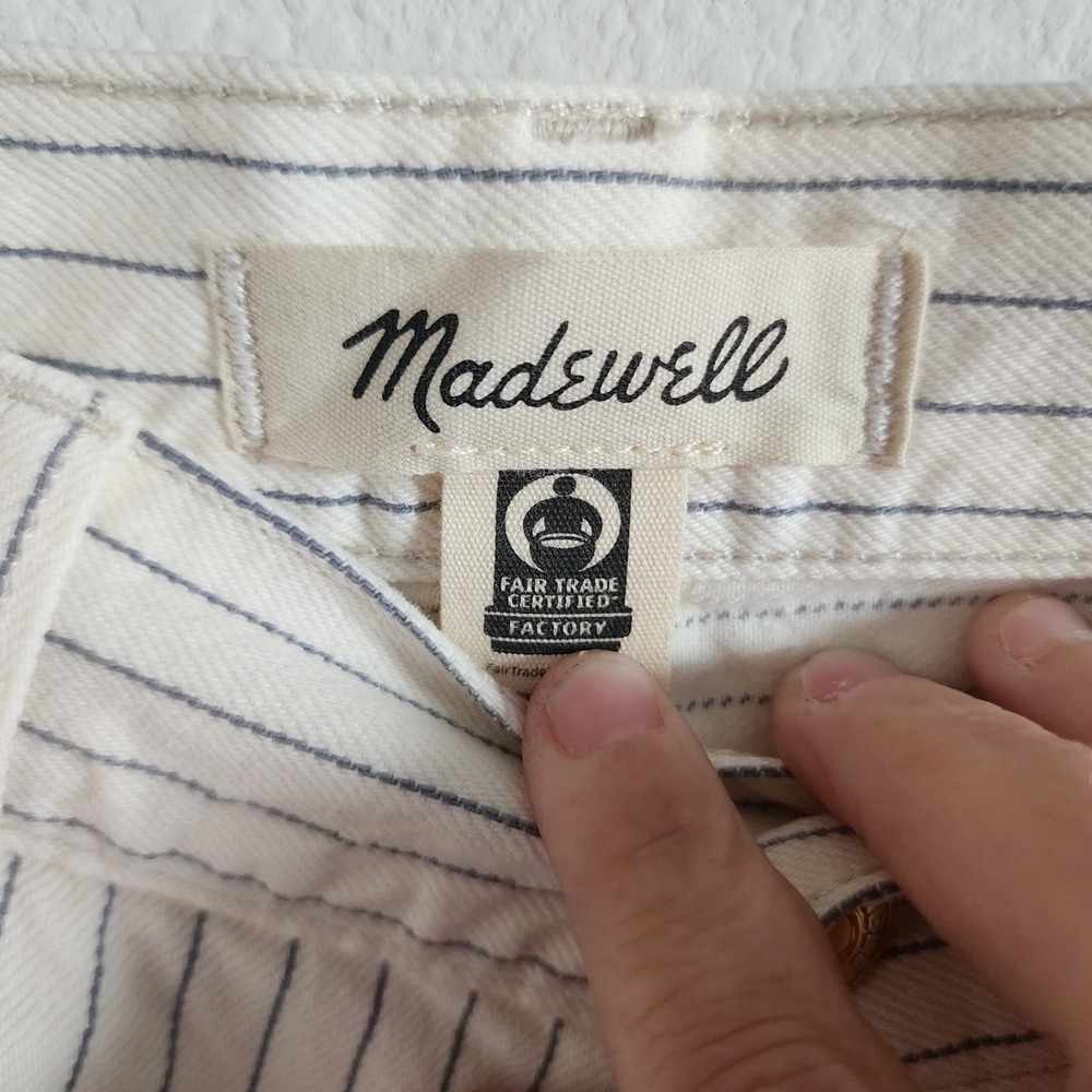 Madewell Women's Low-Slung Baggy Pinstripe Jeans W28 Full‎ Length Inseam - Picture 3 of 6